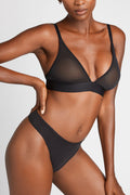 Sieve Triangle Bra in Black